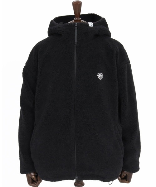 LGBボアパーカー No Rain No Rainbow パーカー mpa4236- drop shoulder boa hoodie