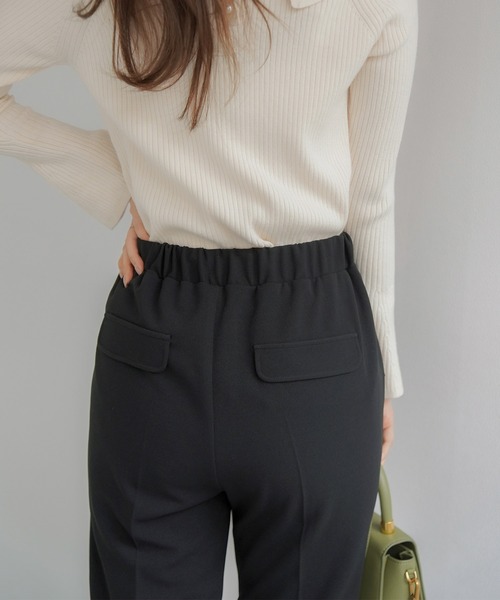 ヴァニレ　テーパードパンツ　ストレッチ　タックフリル テーパードパンツ ストレッチ タックフリル le reve vaniller 全