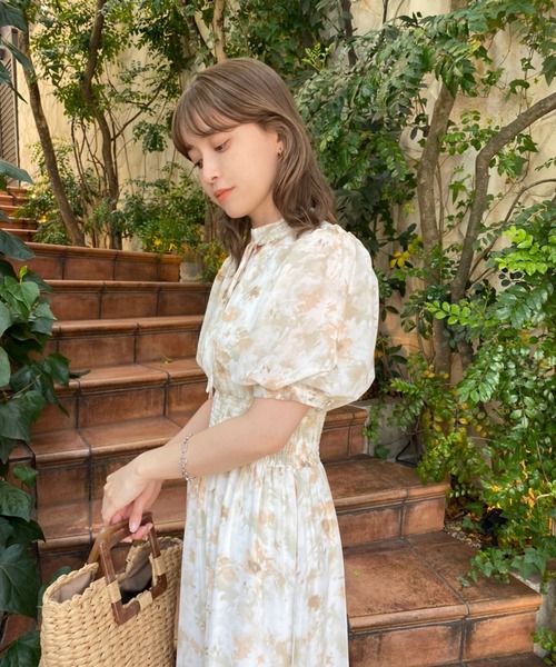 one after another NICE CLAUP ワンピース 【再入荷】水彩花柄