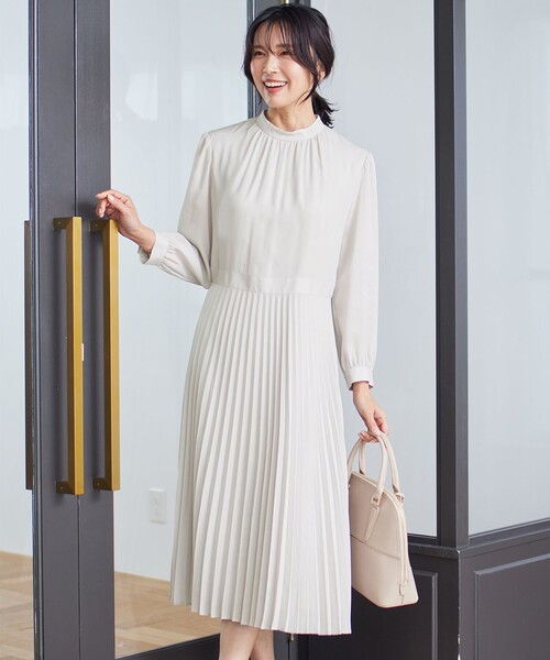 23区 ワンピース 「洗える」クリスタルアムンゼン ウエスト切り替え