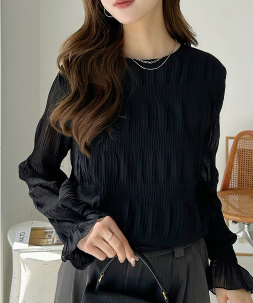 Ada. ブラウス シャツ 「オンオフ問わず通年で大活躍」シアー