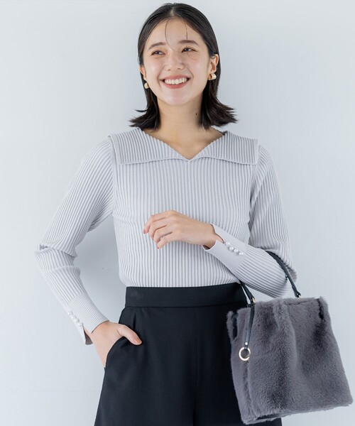 ニット セーター Elenaリブニット プルオーバー レディース