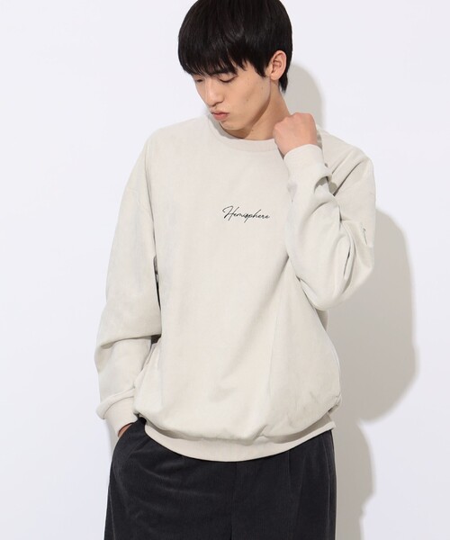 BEAMS HEART トレーナー スウェット 裏起毛 フェイクスエード