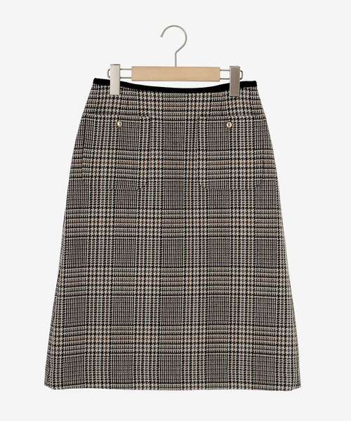 le.coeur blanc（ルクールブラン） スカート チェックトラペーズ