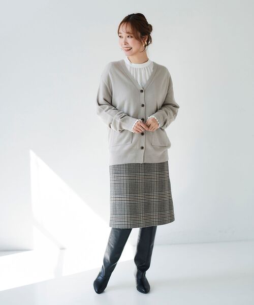 le.coeur blanc（ルクールブラン） スカート チェックトラペーズ