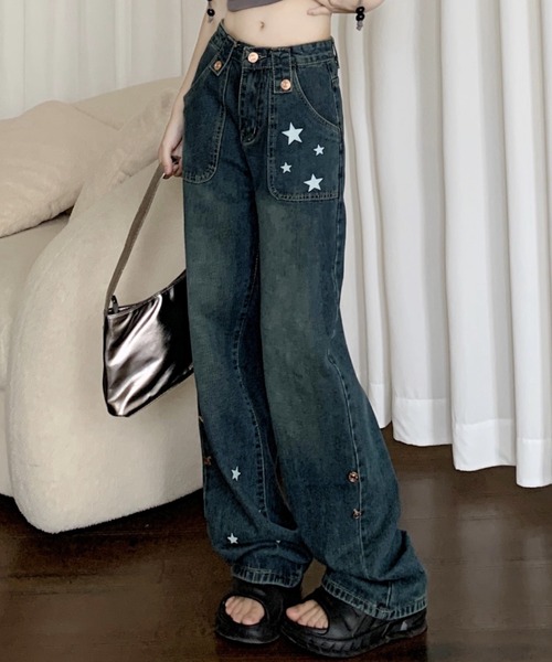 ■美品■A.P.C. アーペーセー ≪JEAN GLORIA INDIGO DELAVE≫ デニムパンツ ジーンズ セミフレアパンツ レディース サイズ28 コットン ボタンフライ インディゴ ネイビー ブランド古着 【中古】20240305/GP4433 □美品□A.P.C. アーペーセー ≪JEAN GLORIA INDIGO DELAVE