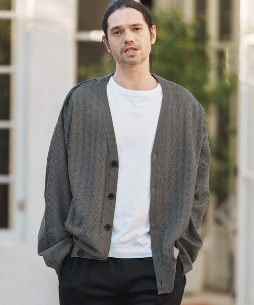 CAMBIO（カンビオ） カーディガン mcg3397- Openwork Knit Relax