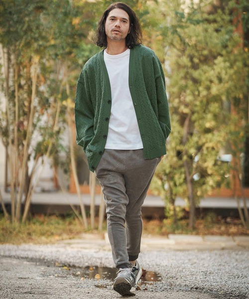 CABAN カーディガン Lサイズ オリーブグリーン CABaN（キャバン） 22SS コットンカシミヤ クルーネックカーディガン