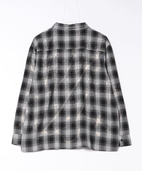 おしゃれスタ シャツ ダメージ加工 ブリーチ加工 オンブレチェック