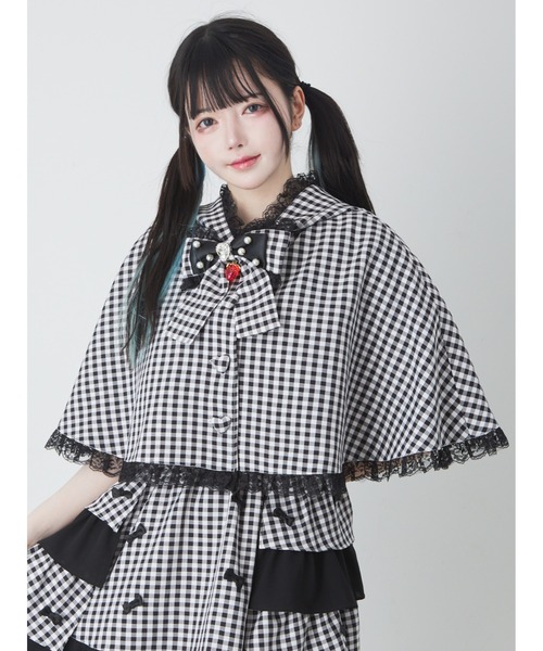 Ank Rouge ポンチョ うさちゃんギンガムケープ レディース