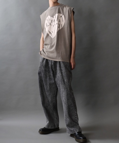 ヴィンテージライクノースリーブシャツ SITRY タンクトップ Pigment Graphic No Sleeve Shirt