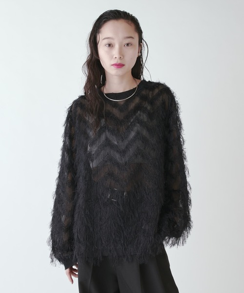 tシャツ カットジャガードモケモケトップス レディース Lui's tシャツ カットジャガードモケモケトップス レディース