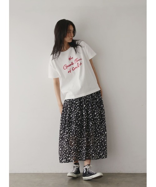 COEL（コエル） スカート ハート柄切替ギャザースカート : ZOZOTOWN