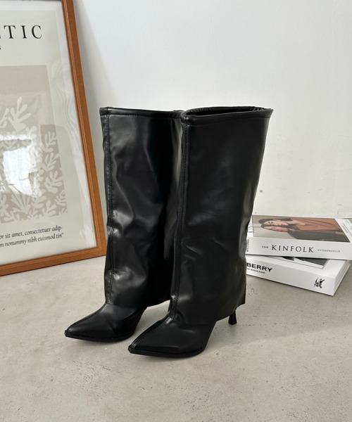 CLEA ブーツ ポインテッドトゥカバーブーツ レディース : ZOZOTOWN