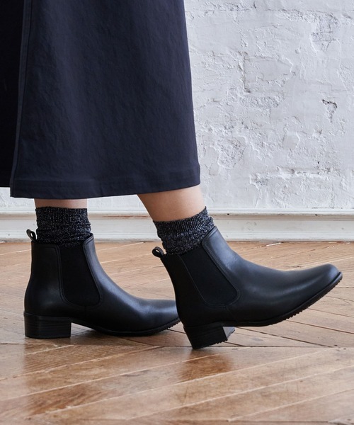 【新品】ing イング 黒 サイドゴアブーツ 本革 24㎝ EE アルテミス バイ ダイアナ artemis by DIANA 【片足300g】超軽量ボール