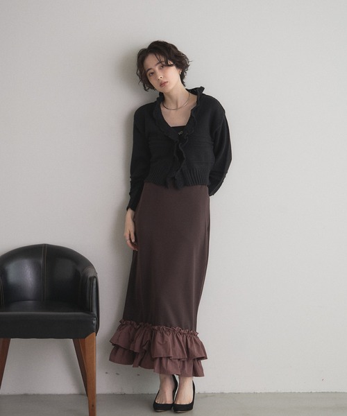 &. NOSTALGIA（ノスタルジア） カーディガン 「ZOZO限定」フリルカラー