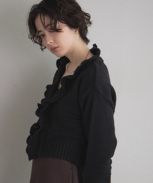 &. NOSTALGIA（ノスタルジア） カーディガン 「ZOZO限定」フリルカラー