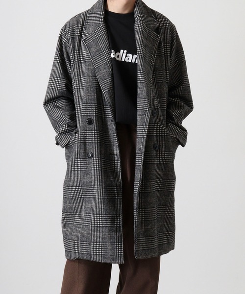 SUGGESTION チェスターコート コート Double-breasted wool