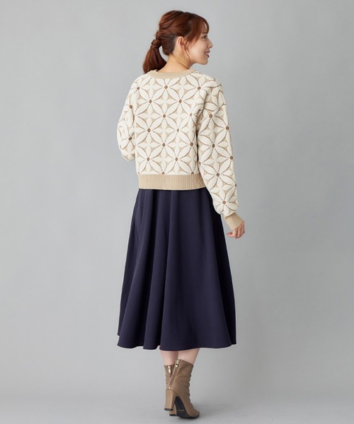 alotta（アロッタ） カーディガン フラワー柄ジャガードニット