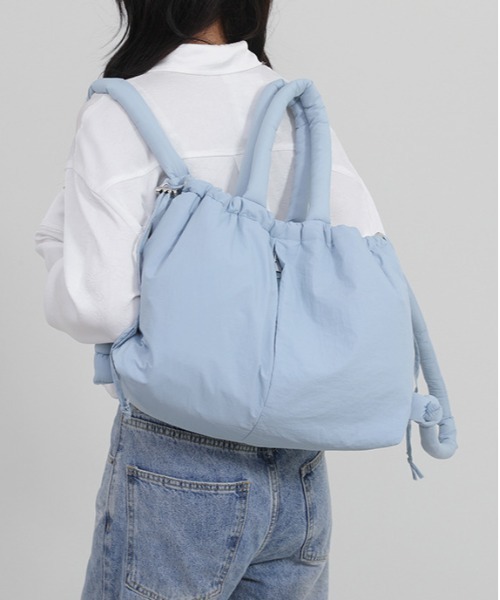 WEGO ショルダーバッグ バッグ WEGO/3WAY巾着カラーパフバッグ