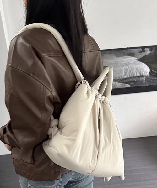 お纏めリクエスト※カーキブラウンベロア巾着バッグ♡ブラックWデニム3wayバッグ WEGO ショルダーバッグ バッグ WEGO/3WAY巾着カラーパフバッグ