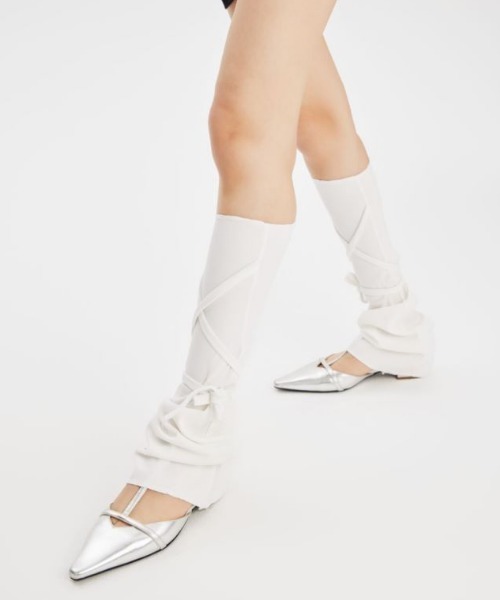 レッグウォーマー レースアップレッグウォーマー レディース