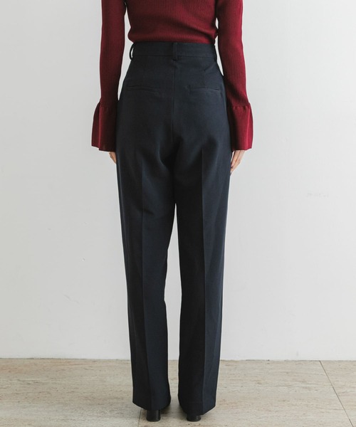 【新品タグ付】F by ROSSO撥水ストレッチスリットパンツ　黒　サイズ38 TULTEX 冷感サテンストレッチパンツ 22136 AITOZ レディース