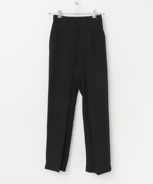【新品タグ付】F by ROSSO撥水ストレッチスリットパンツ　黒　サイズ38 F by ROSSO パンツ ROSSO ダブルクロスデザインタックパンツ