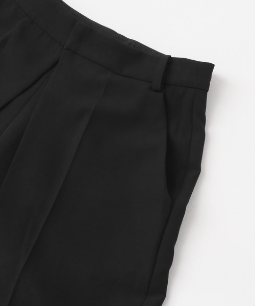 【新品タグ付】F by ROSSO撥水ストレッチスリットパンツ　黒　サイズ38 F by ROSSO パンツ ROSSO ダブルクロスデザインタックパンツ