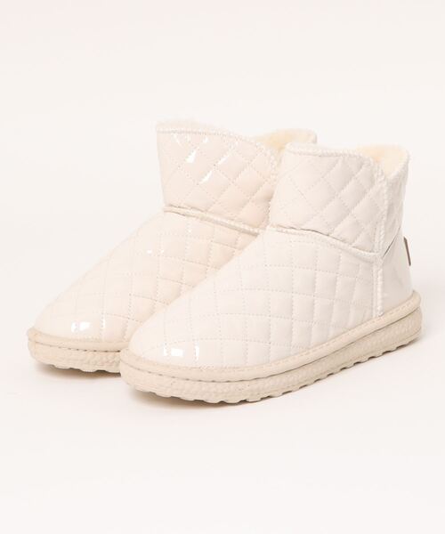 shoes365 ブーツ 「shoes365」キルティング内ボアショートブーツ