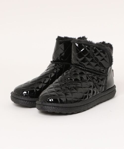 shoes365 ブーツ 「shoes365」キルティング内ボアショートブーツ