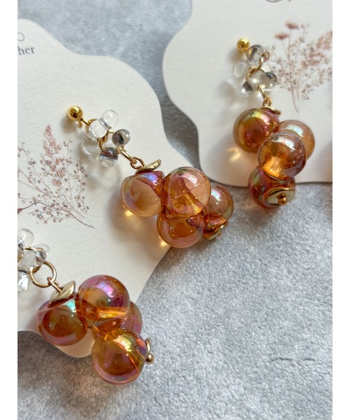 TONE（トネ） ピアス 「YM」バブル×鈴丸ビーズ サージカルステンレス