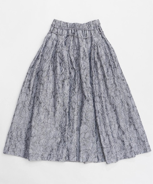 MAISON SPECIAL◎キルティングボリュームスカート◎カーキ Floral Pattern Jacquard Voluminous Skirt/フラワージャガード