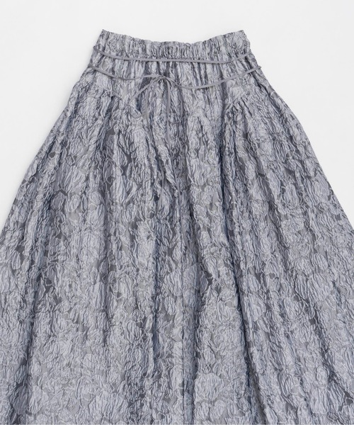 スカート Checked Jacquard Volume Skirt Jacquard volume skirt【Black】