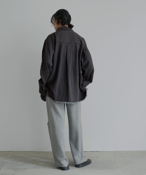 hellam ブラウス シャツ ビックカフスデニムシャツ レディース
