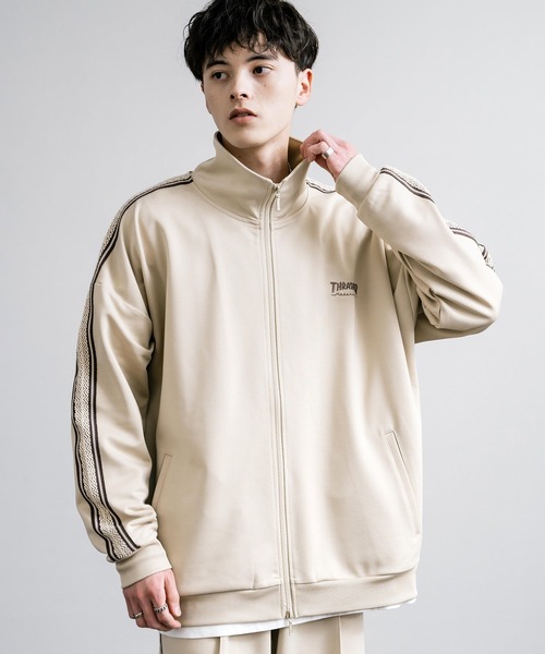 kurasa72 ① THRASHER（スラッシャー） ブルゾン アウター オーバーサイズ ロゴ刺繍