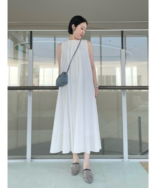 完売品　Mila Owen ギャザーボリュームノースリワンピース ギャザーボリュームノースリワンピース【ウォッシャブル