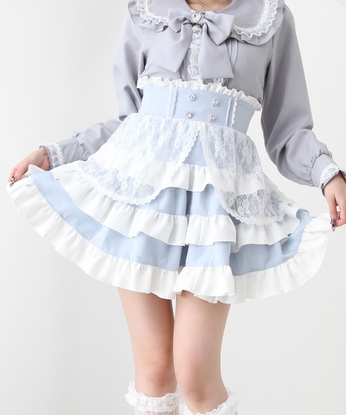 DearMyLove スカート 3段フリルレースリボンスカート : ZOZOTOWN Yahoo