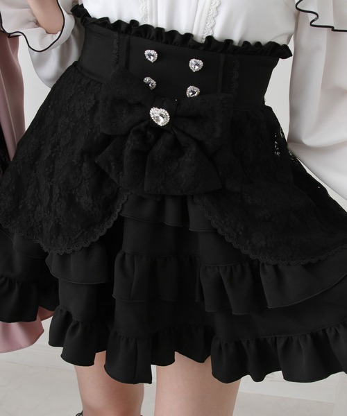 DearMyLove スカート 3段フリルレースリボンスカート : ZOZOTOWN Yahoo