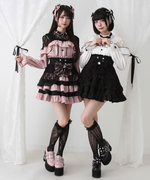 DearMyLove スカート 3段フリルレースリボンスカート : ZOZOTOWN Yahoo