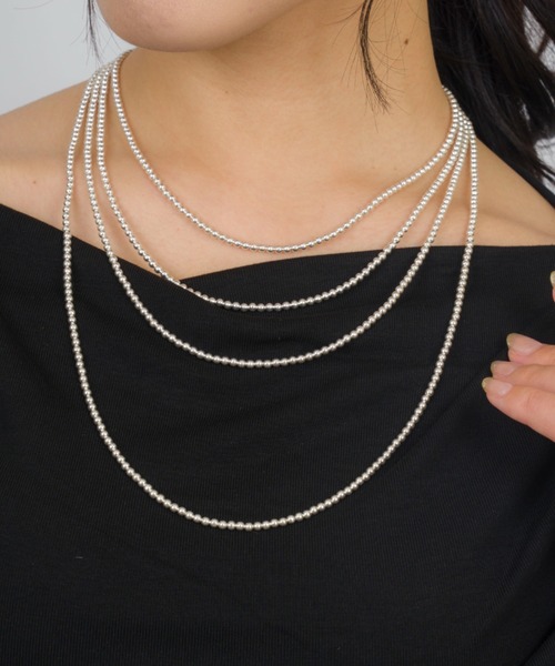 ネックレス 「Harpo/アルポ」シルバー ネックレス ナバホパール ビーズ3mm/全長25cm レディースの画像