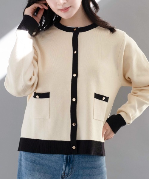 カーディガン バイカラーカーディガン レディース : ZOZOTOWN Yahoo!店
