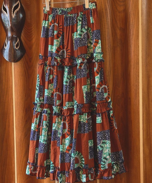 ROSE BUD スカート (mag.by c)PRINT TIERED SKIRT : ZOZOTOWN
