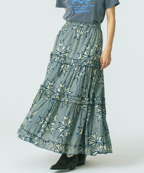 RoseBud スカート ROSE BUD スカート (mag.by c)PRINT TIERED SKIRT : ZOZOTOWN
