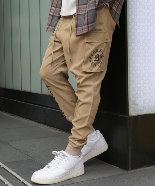 NULL カーゴパンツ 「NULL」ロゴプリント サルエル カーゴ ジョガー