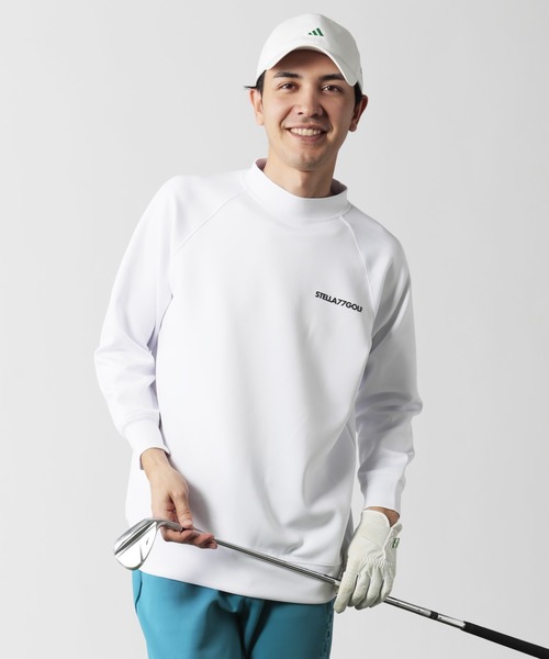 STELLA77GOLF tシャツ 蛍光カラーゴルフモックネック長袖T メンズ