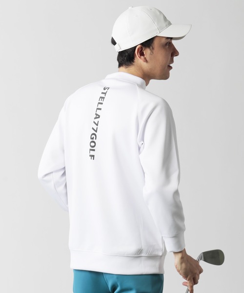 STELLA77GOLF tシャツ 蛍光カラーゴルフモックネック長袖T メンズ