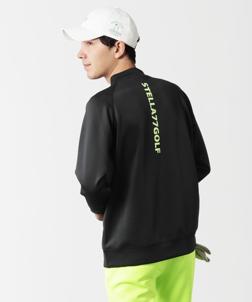 STELLA77GOLF tシャツ 蛍光カラーゴルフモックネック長袖T メンズ