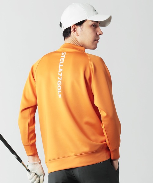 STELLA77GOLF tシャツ 蛍光カラーゴルフモックネック長袖T メンズ