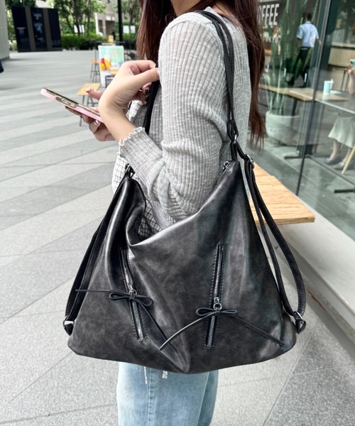 Loueme ショルダーバッグ バッグ ヴィンテージライク2WAYリボン
